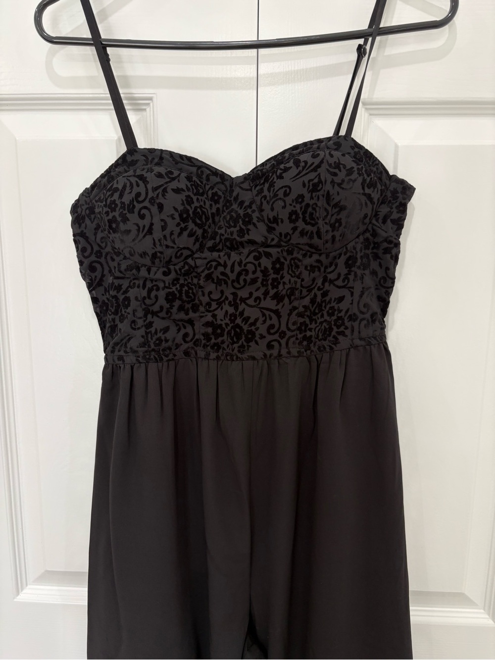 Black Floral Burnout Bust Jumpsuit